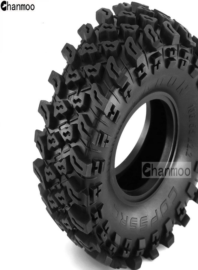 Chanmoo إطارات Chanmoo 2.2 RC Crawler، إطارات مطاطية Slingers Grappler Mud Wheels لسيارات الزحف الصخرية بمقياس 1:10، Axial SCX10 90047 D90 TF2، Tamiya CC01، Traxxas TRX4، جنوط Beadlock مقاس 2.2 بوصة، 4 قطع - Image 3